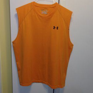 Under Armor Sleeveless Men's Shirt, Orange, L